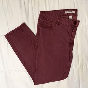 Burgundy Refuge Jeans Size 12